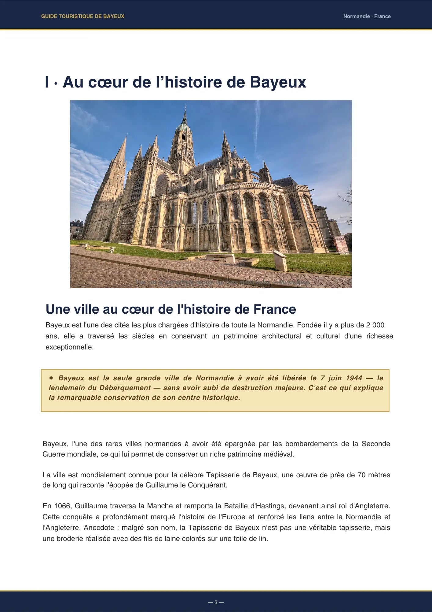 Guide Touristique de Bayeux – PDF à télécharger Caen Visite